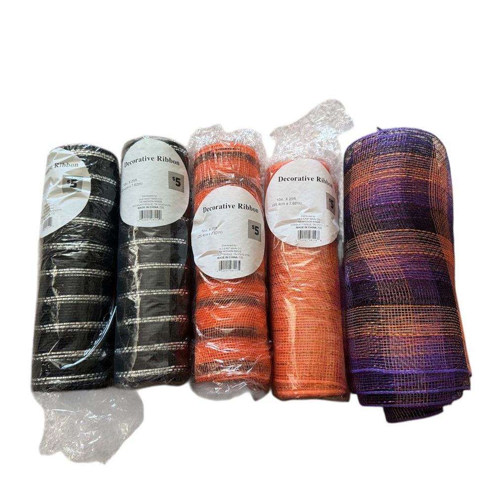 Decorative Ribbon Set - Black, Orange, Purple